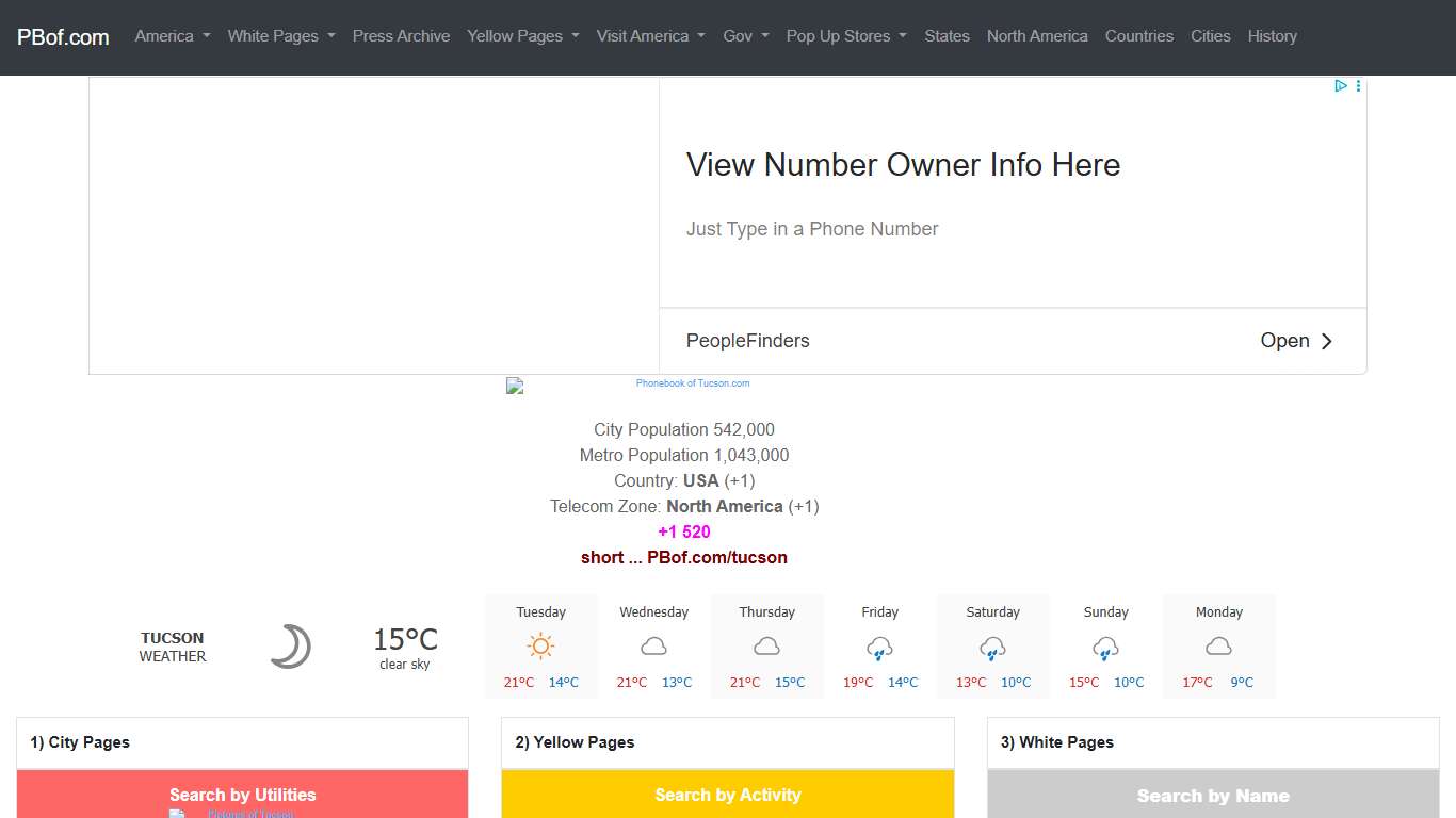 Phone Book of Tucson.com +1 520 - White Pages